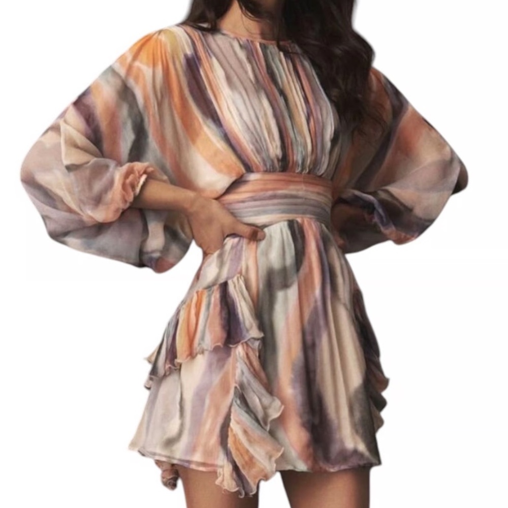 Anthropologie BHLDN Multicolor Long Sleeve Dress